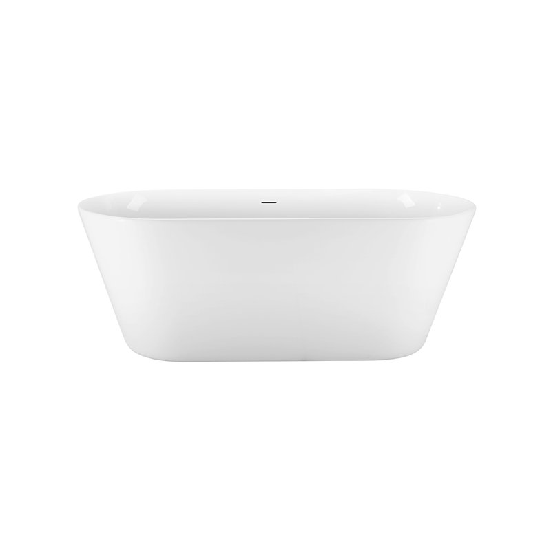 1501.1mm x 701mm Soaking Acrylic Bathtub, Glossy White
