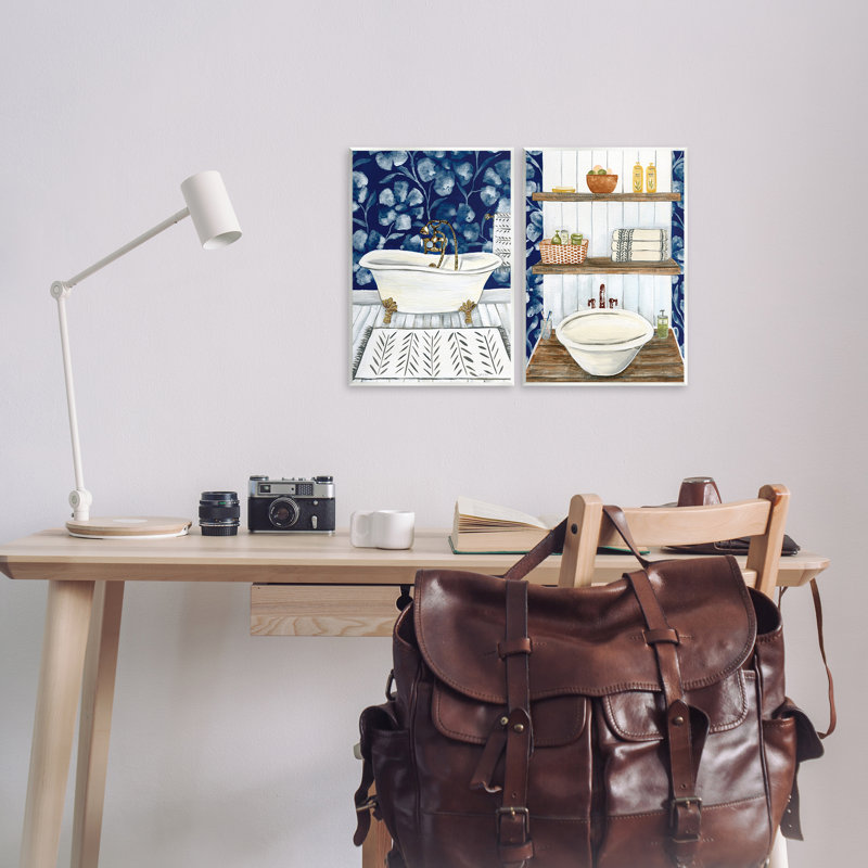 "Bold Painted Farmhouse Bathroom", ensemble de 2 plaques murales peintes par yvette St. Amant