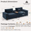 Causeuse 35 po avec console de chargement polyvalente, porte-gobelets et housses lavables, chenille bleu marine-1542140324