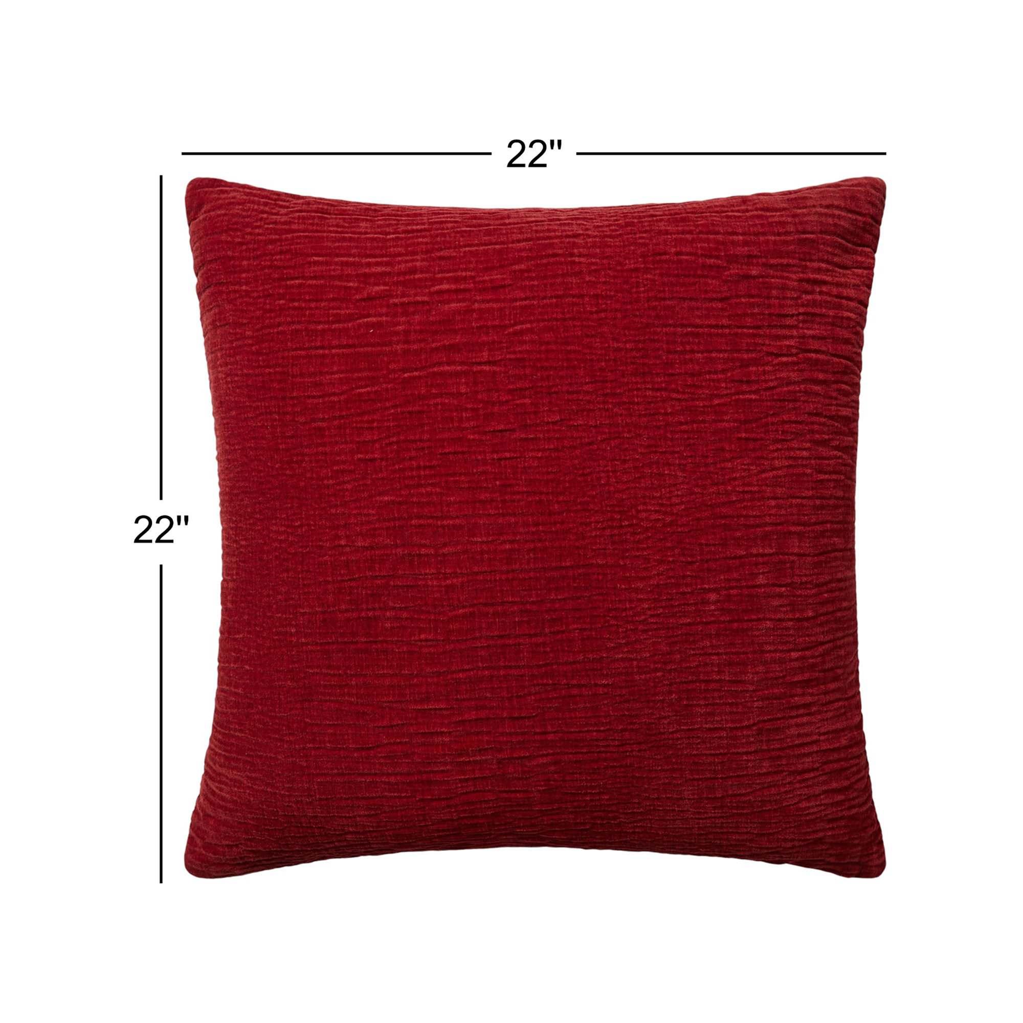 Edan Throw Pillow, Down, 22"H x 22"W, Red