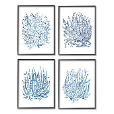 " Mixed Herbs Botanical Plants " by Laura Marr 4 - Pieces