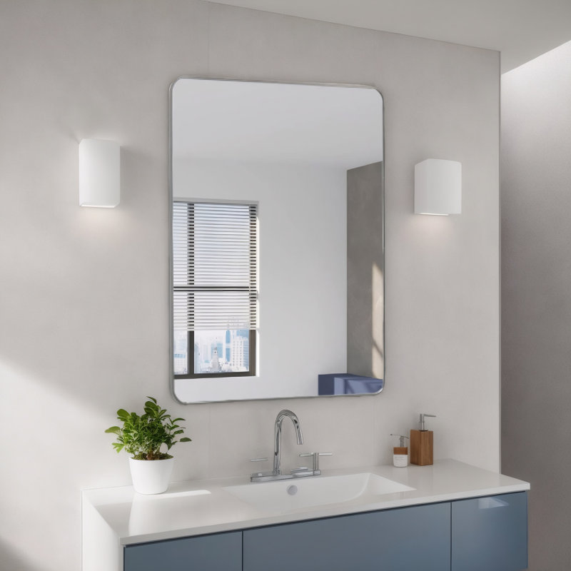 Miroir de salle de bain mural 24 po x 36 po , Argent argent