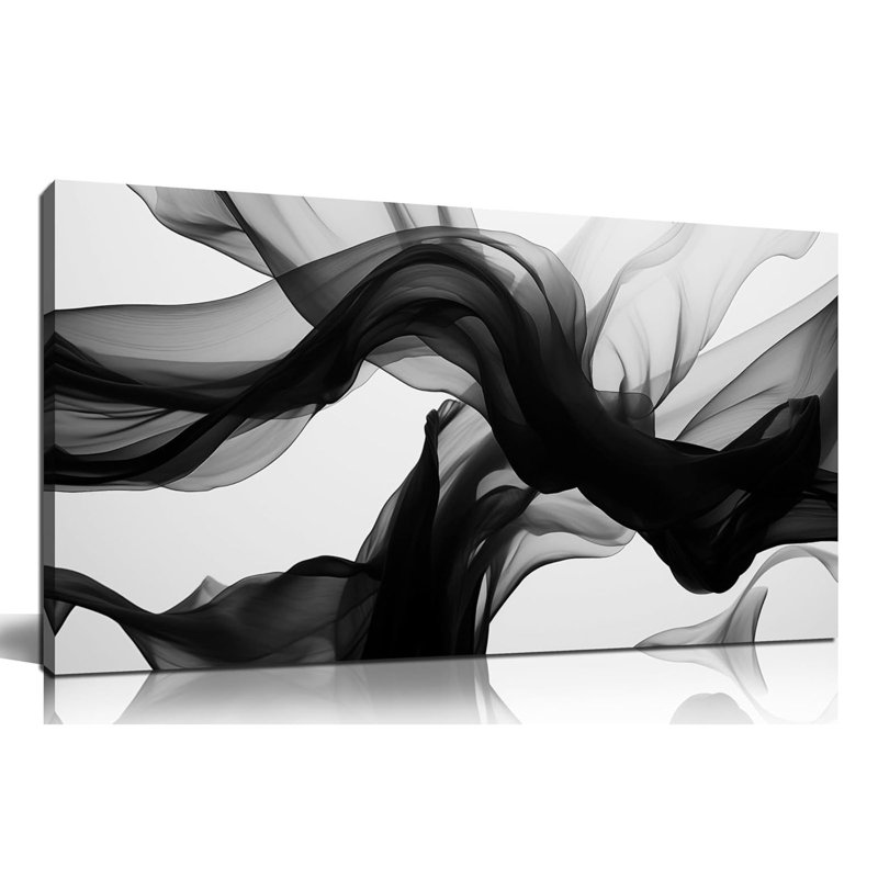 Art mural abstrait pour le salon, toile noire blanche et grise pour la chambre à coucher, impressions minimalistes modernes pour bureau de couloir, taille 40 x 20 pouces