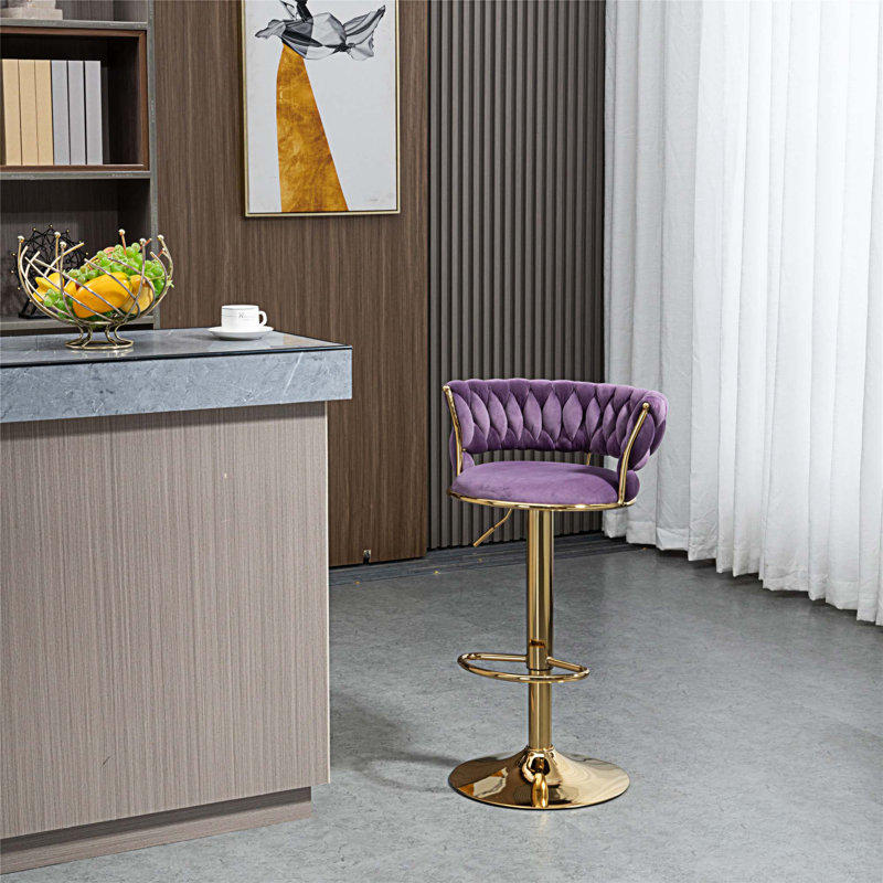 Tabouret pivotant à hauteur réglable Niambi, Mauve