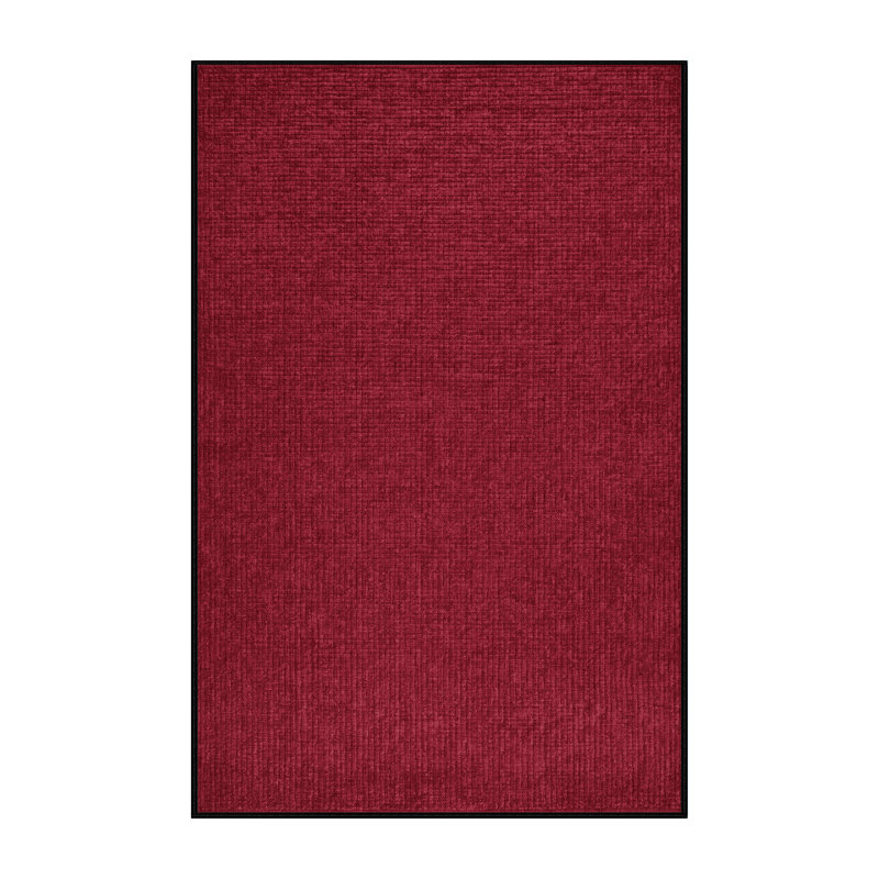 Machine Washable Solid Red Area Rug, Rectangle 7' x 9'