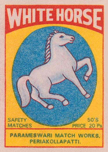 « white cheval », affiche rétro, H 36 po x l 24 po