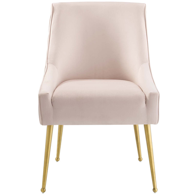 Chaise de salle à manger rembourrée Discern, Rose