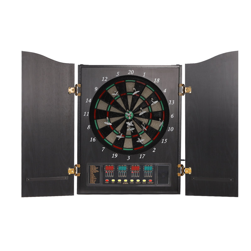 Ensemble de jeu de fléchettes électronique OUKANING (jeu de fléchettes inclus), Noir satiné