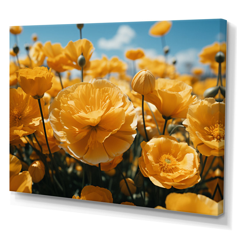 «Yellow Buttercups Field Vibrant II», reproduction sur toile, H 44 po x l 34 po x P 1,5 po