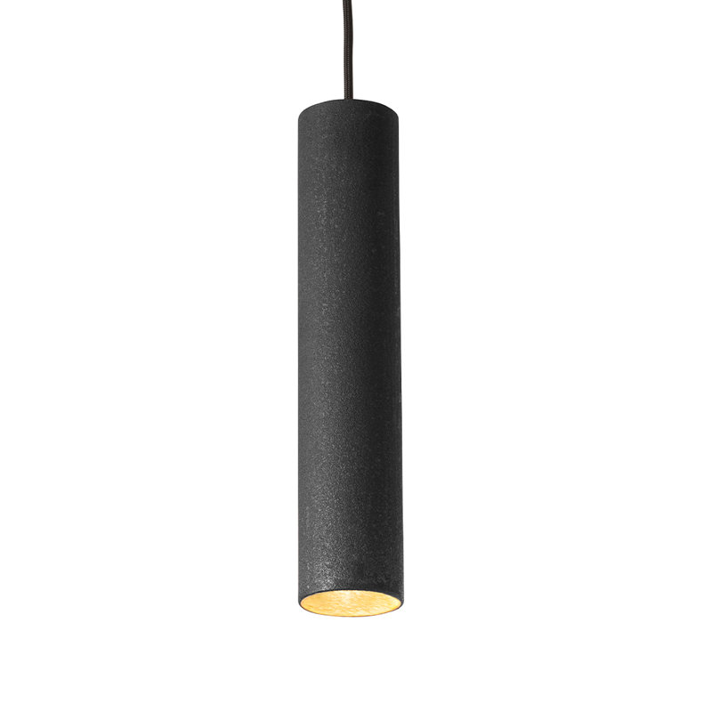 Roest Industrial Steel Pipe Pendant Light, 12" H x 2.5" W x 2.5" D, Carbon