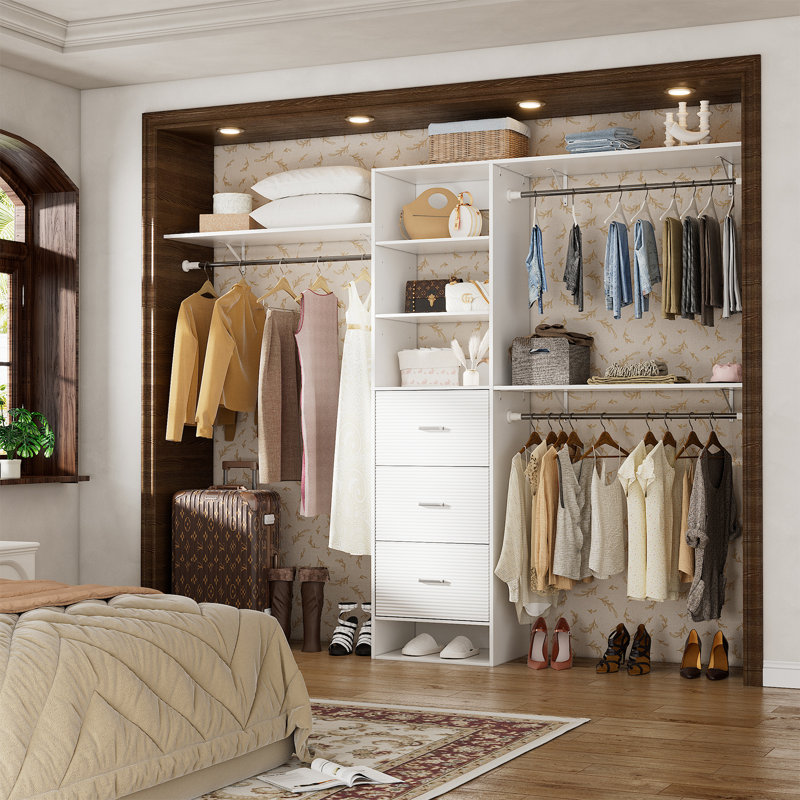 Shalonna 60" - 96" Closet System with 3 Drawers