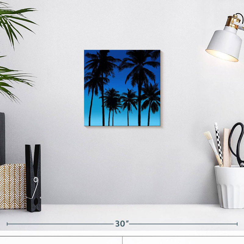 Gillard Palms noir sur bleu I
