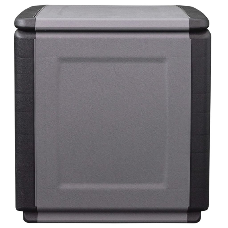 Dakota Fields Aleksy 54cm W 130L Water Resistant Polypropylene Deck Box in Dark Grey/Black