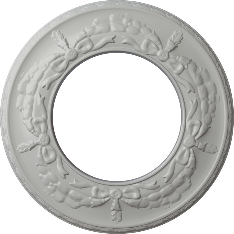 Médaillon de plafond Endurathane Salem, P 13 1/4 po x P 7 1/8 po x P 7/8 po (convient aux auvents jusqu'à 7 1/8 po), fini givré peint à la main