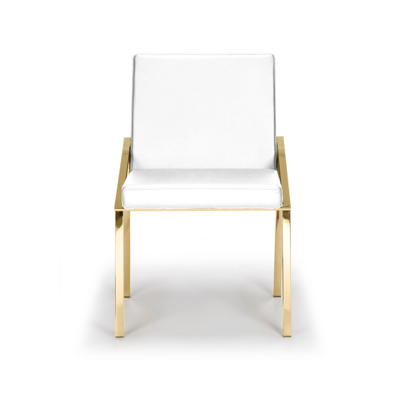 Chaise d'appoint Abbondio, Blanc, Doré