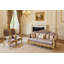 Luxury 3-piece Sofa & Chair Set With Hand-carved Gold Accents