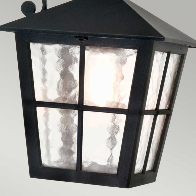 Kaia Black Outdoor Wall Lantern, 40.5 cm H x 21.5 cm W x 33 cm D