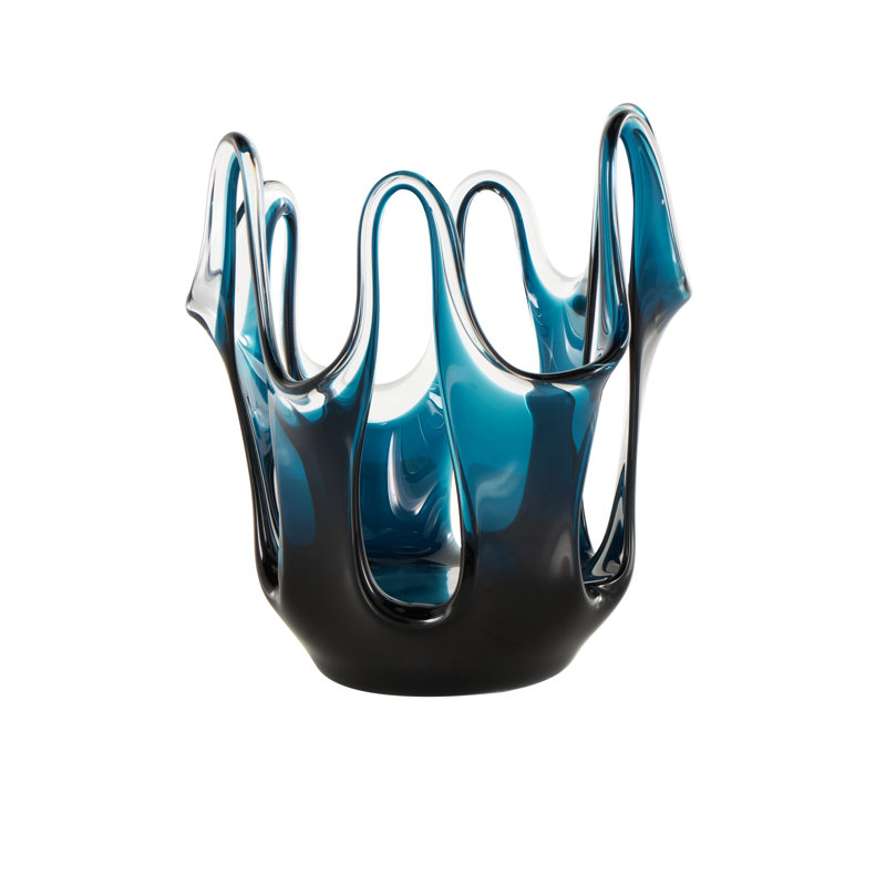 Vase décoratif abstrait en verre Cole and Grey, H 10,2 po x l 8,4 po x P 8,4 po