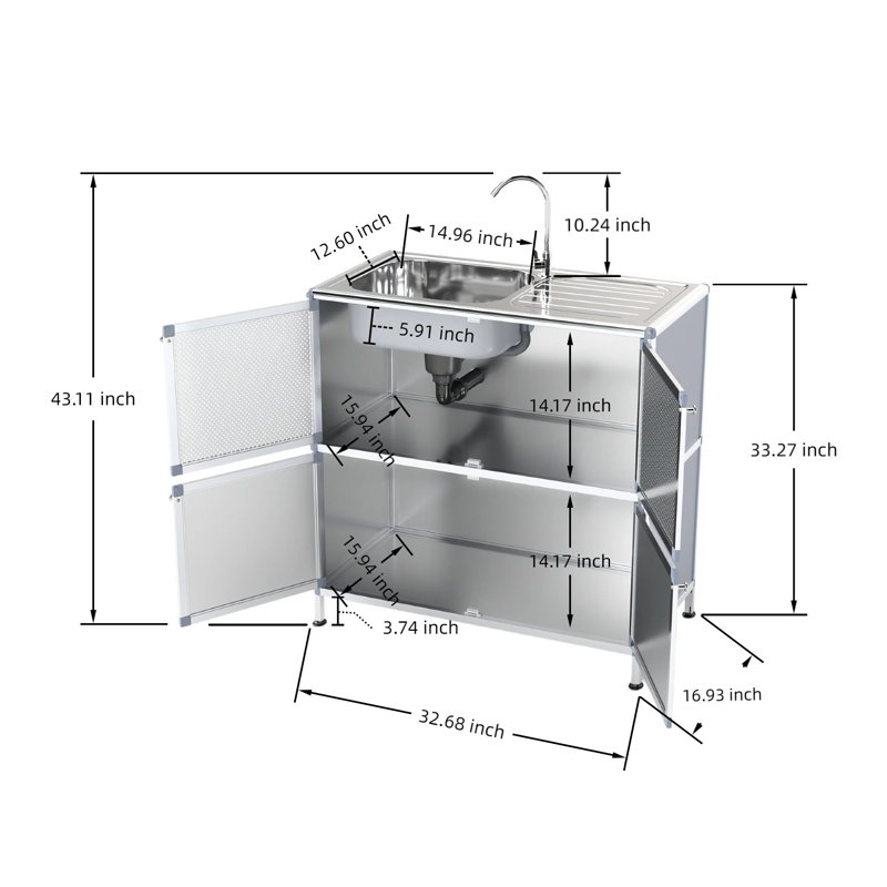 Meuble-lavabo sur pied Modern Modern, Argent