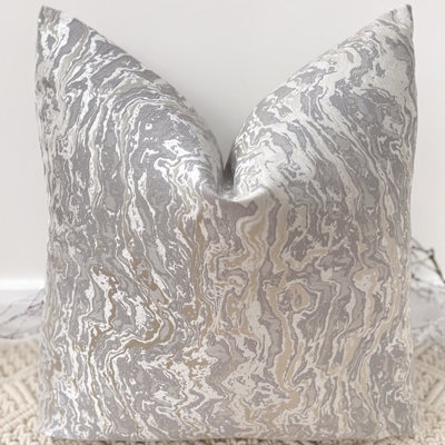 Abstract Silver Square Cushion Cover