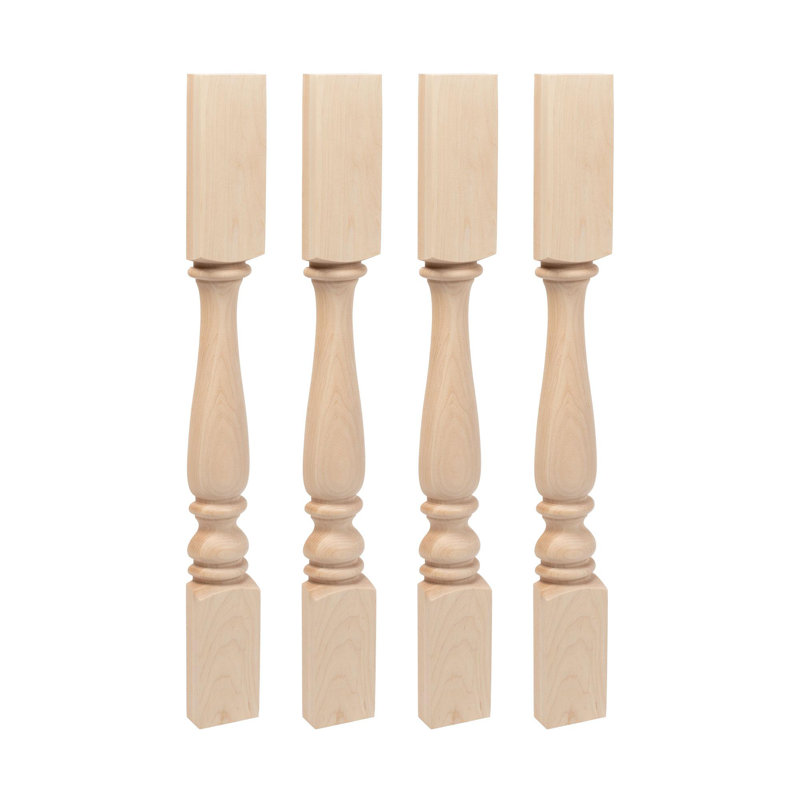 Pieds hauts et demi-ronds. 1 pièce, 4 Pack, Oak