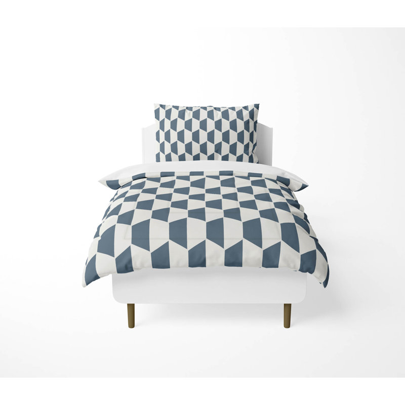 Hex Comforter Set, Blue