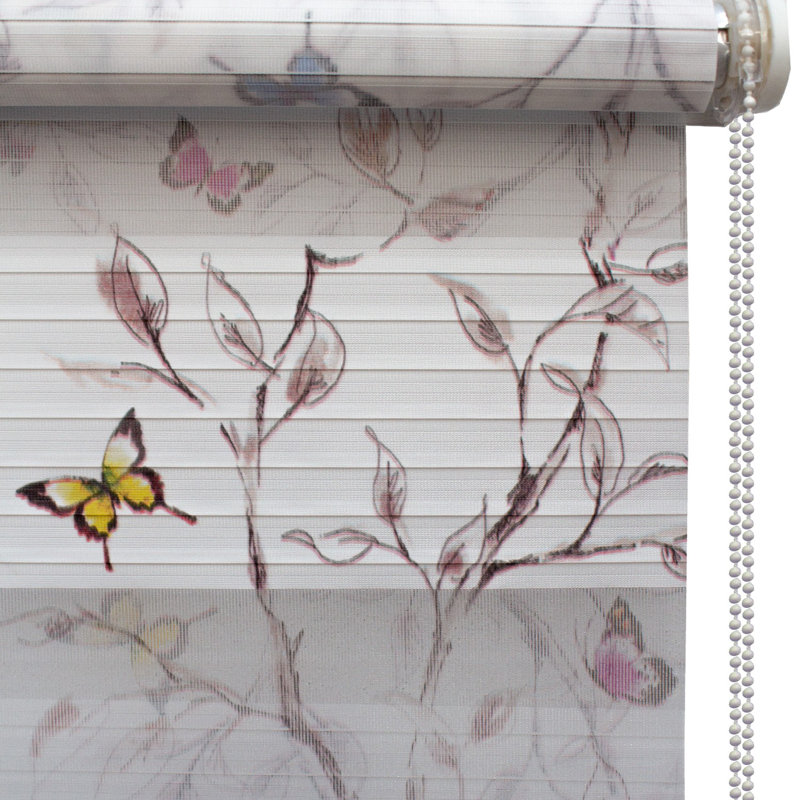 Rideau jour / nuit semi-transparent rose / jaune / bleu / blanc, L 51 po x L 102 po