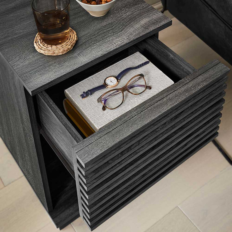 Ashcom Block End Table, Grey