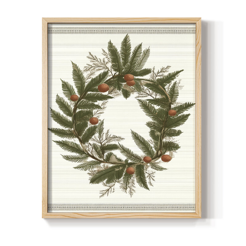 «Christmas Holiday Art» CECLXII, reproduction d'art encadrée - bois massif, Naturel, H 15 po x l 12 po