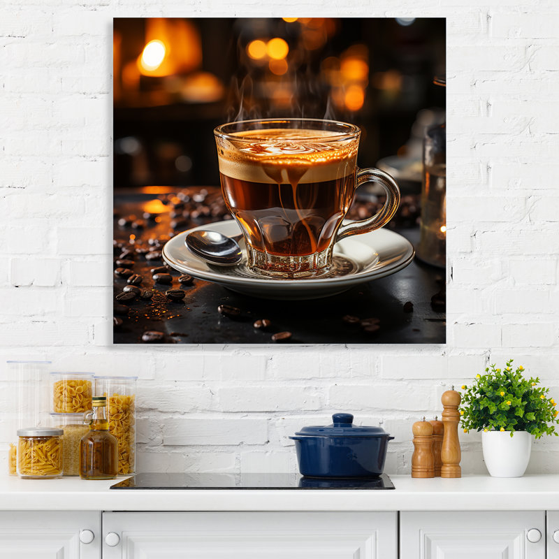 Espresso, vagues de la richesse du café italien - Art mural café, H 36 po x l 36 po x P 1,5 po