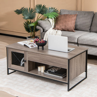 Table basse traîneau extensible avec rangement Geryon