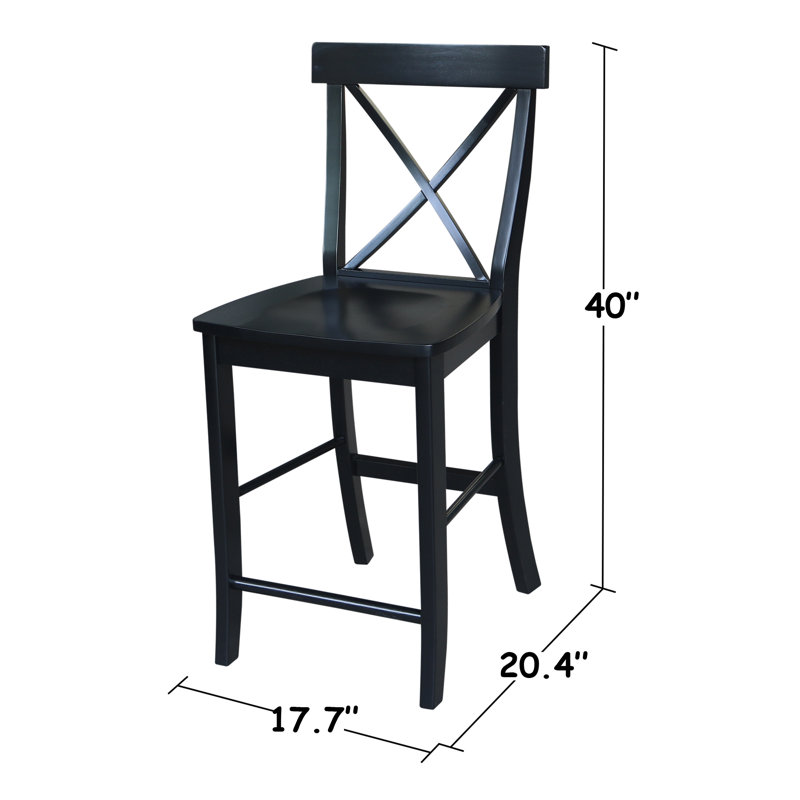 Chiani Counter Height Extendable Solid Wood Dining Set, 3, Black