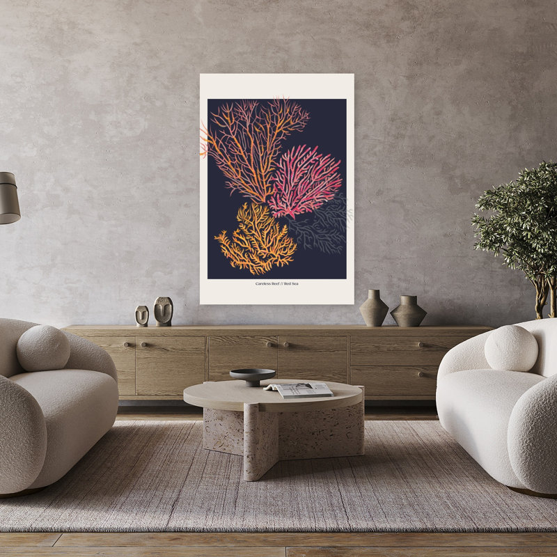 Art contemporain, art mural nature océan, 48" H x 32" W