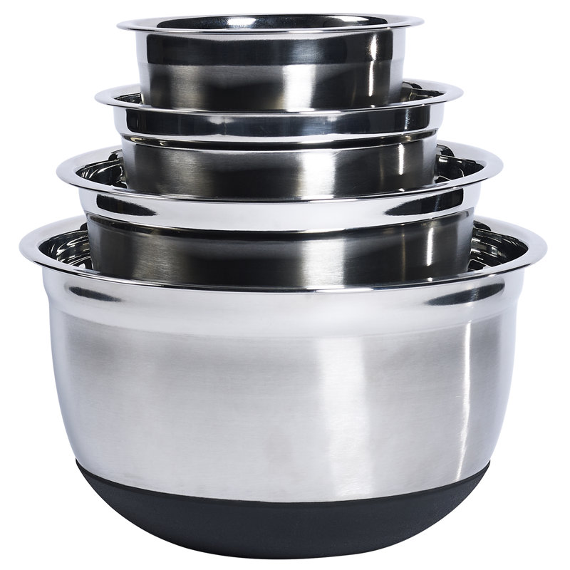 Stainless Steel Nested Mixing Bowl Set with Silicone Base