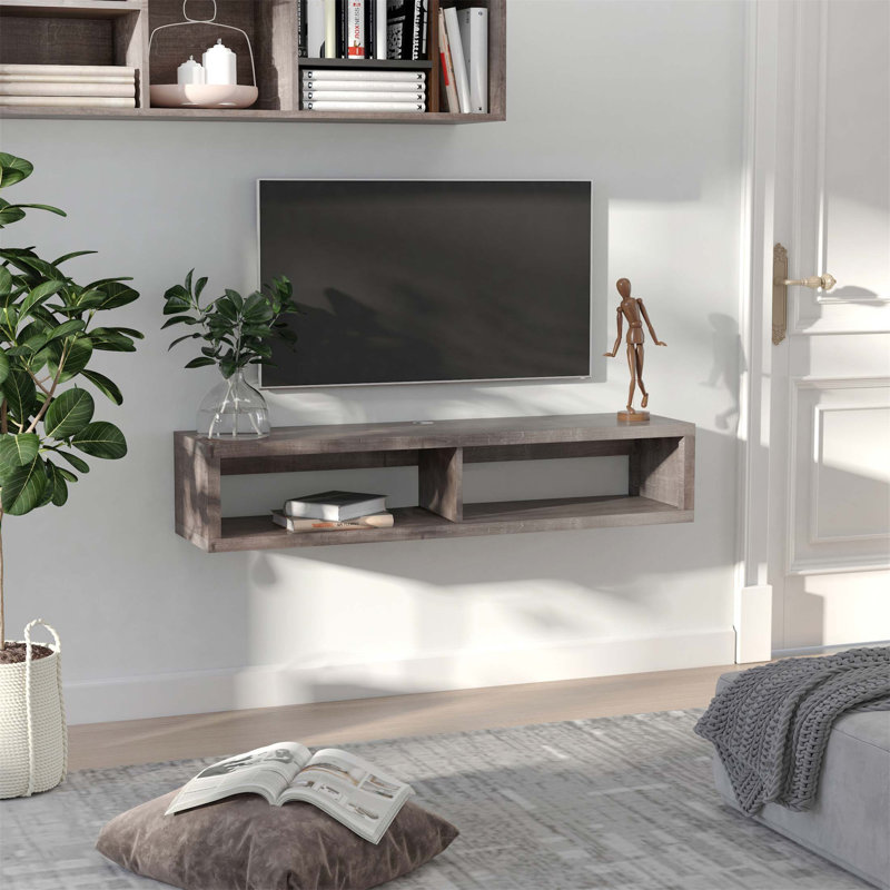Meuble télé mural, console de rangement flottante pour salon ou bureau à domicile, peu encombrante et élégante