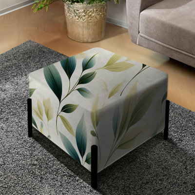 Zen Leaf Patterns - Repose-pieds carré Plants
