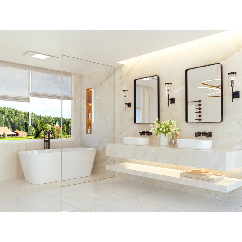 Aluminium Mirror, Matte Black, 76.2cm x 91.4cm, Rectangle