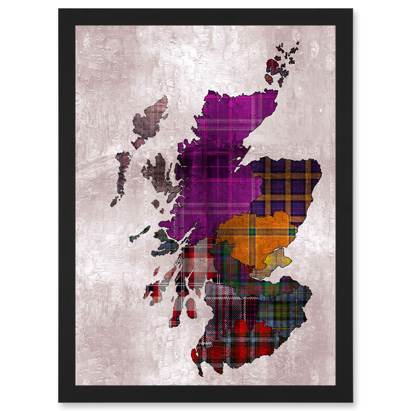 Tartan Map Of Scotland - Single Picture Frame Art Prints