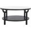 Couture Collection Puck Black/white Marble Top Round Coffee Table