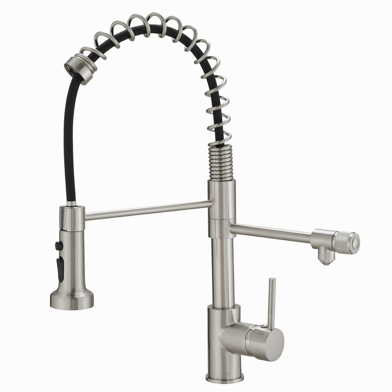Robinet de cuisine de purificateur d'eau potable, robinet d'évier de cuisine rétractable, Nickel brossé