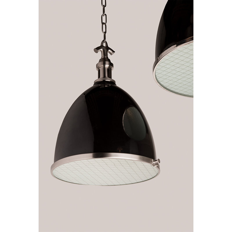 Viceroy 1 Light Pendant, Black/Polished Nickel, 17.75" H x 12.75" W x 12.75" D, Polished Nickel