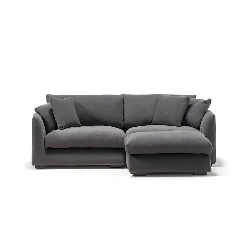 Canapé modulaire à bras évasé 88 po Deleah, Microfibre/microsuède gris