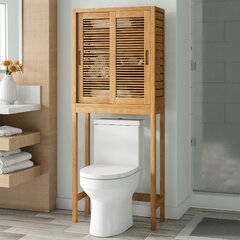 over the Toilet Storage with Basket and Drawer, Bamboo Bathroom Organizer  with Adjustable Shelf & Waterproof Feet Pad, Space Saver Storage Rack for  Bathroom, Restroom, Laundry, Brown – Built to Order, Made