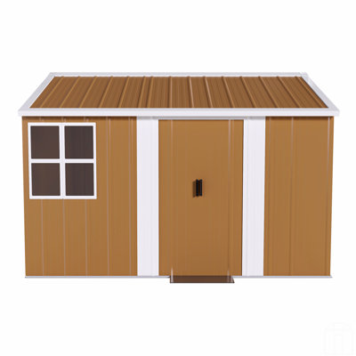 8X10 FT Heavy-Duty Metal Storage Shed With Windows, Lockable Door & Ventilation - Weatherproof Outdoor Garden Shed