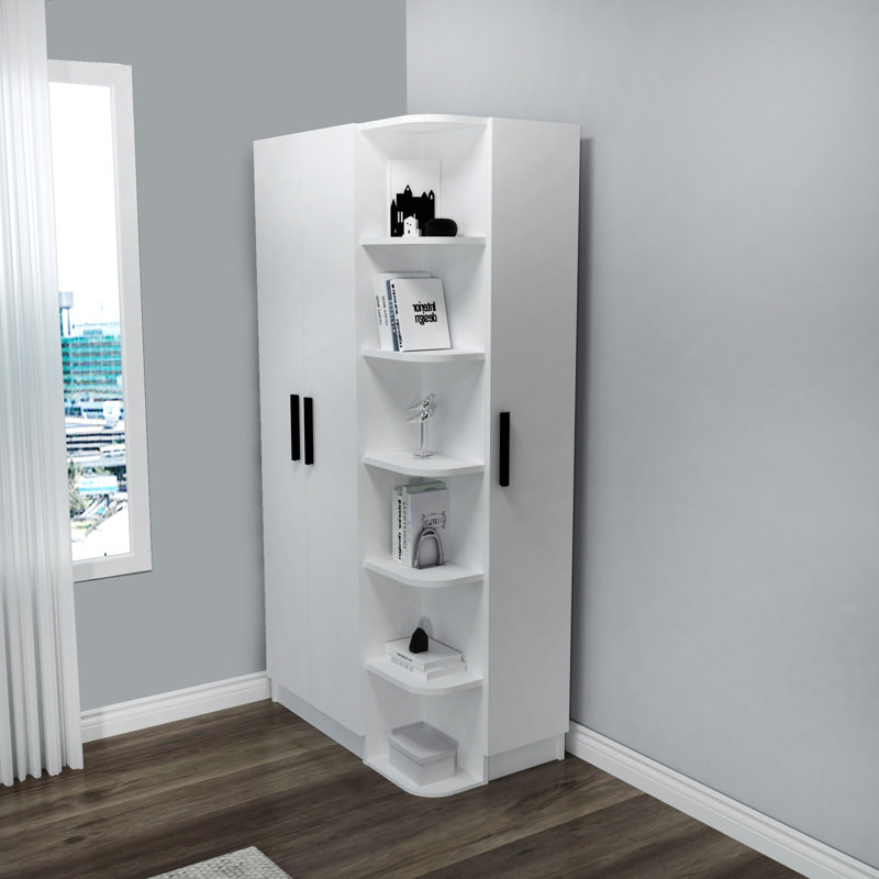 Edinboro 3 Door Manufactured Wood Wardrobe, White