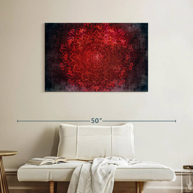 Mandala rouge brillant Kerner, H 26 po x l 39 po