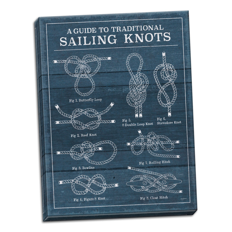«Sailing Knots I», impression, Toile tendue, H 16 po x l 12 po x P 0,75 po
