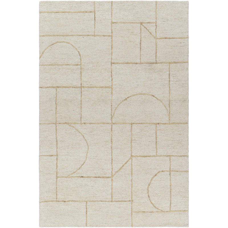 Caelob Wool Geometric Indoor Rug, Rectangle 9' x 12'