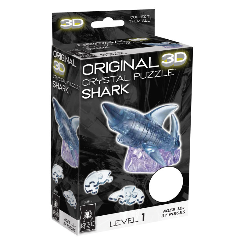 Requin casse-tête en cristal 3D