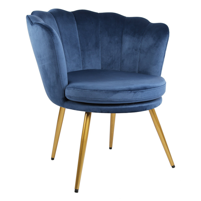 Octavius Velvet Barrel Chair, Navy